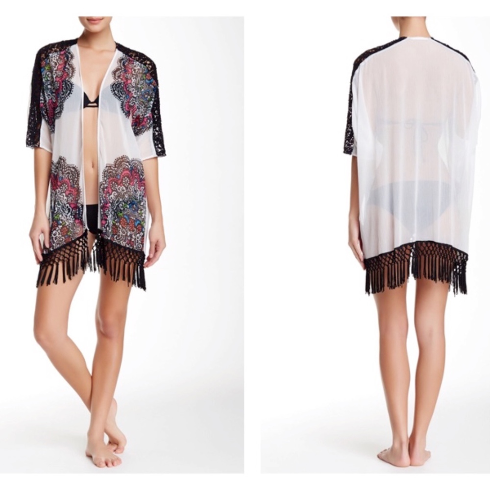 La Blanca Swimwear Medallion Kimono L/XL